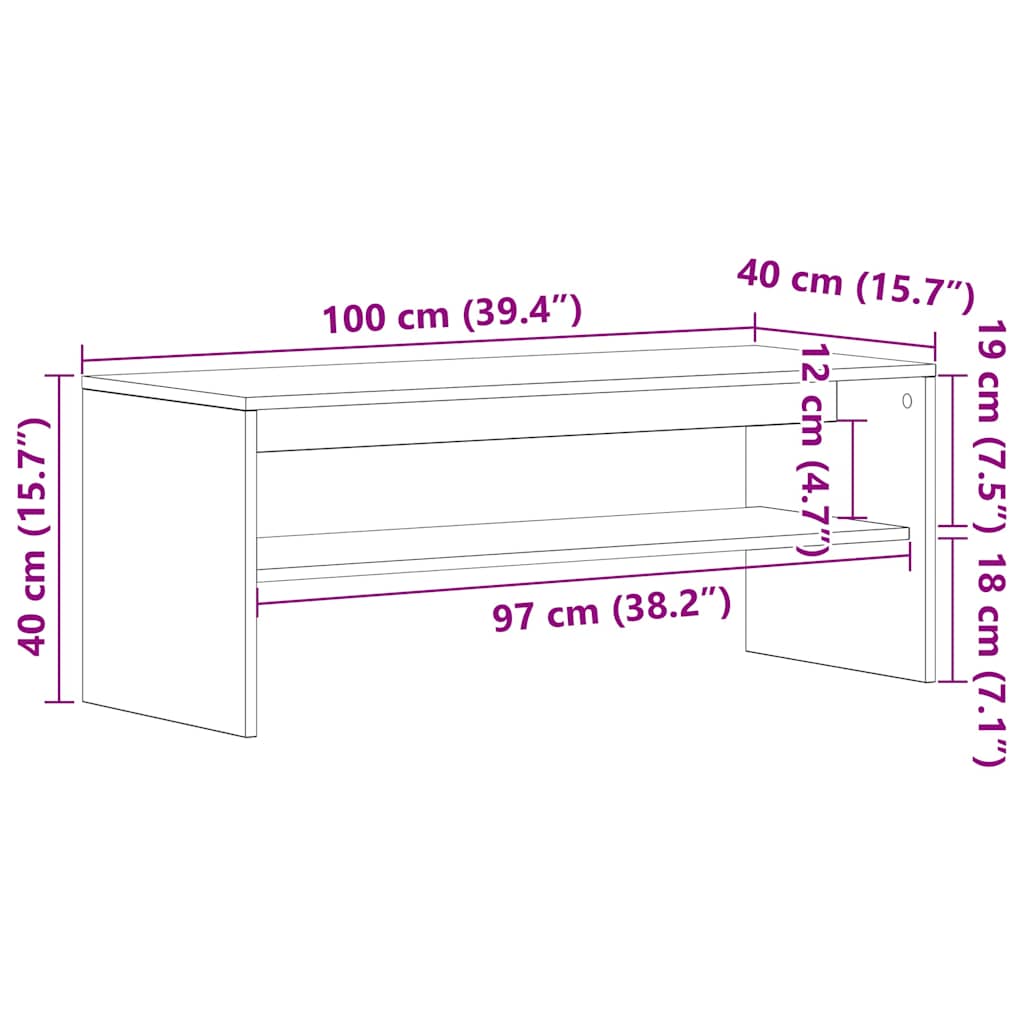 Móvel de TV 100x40x40 cm contraplacado carvalho sonoma