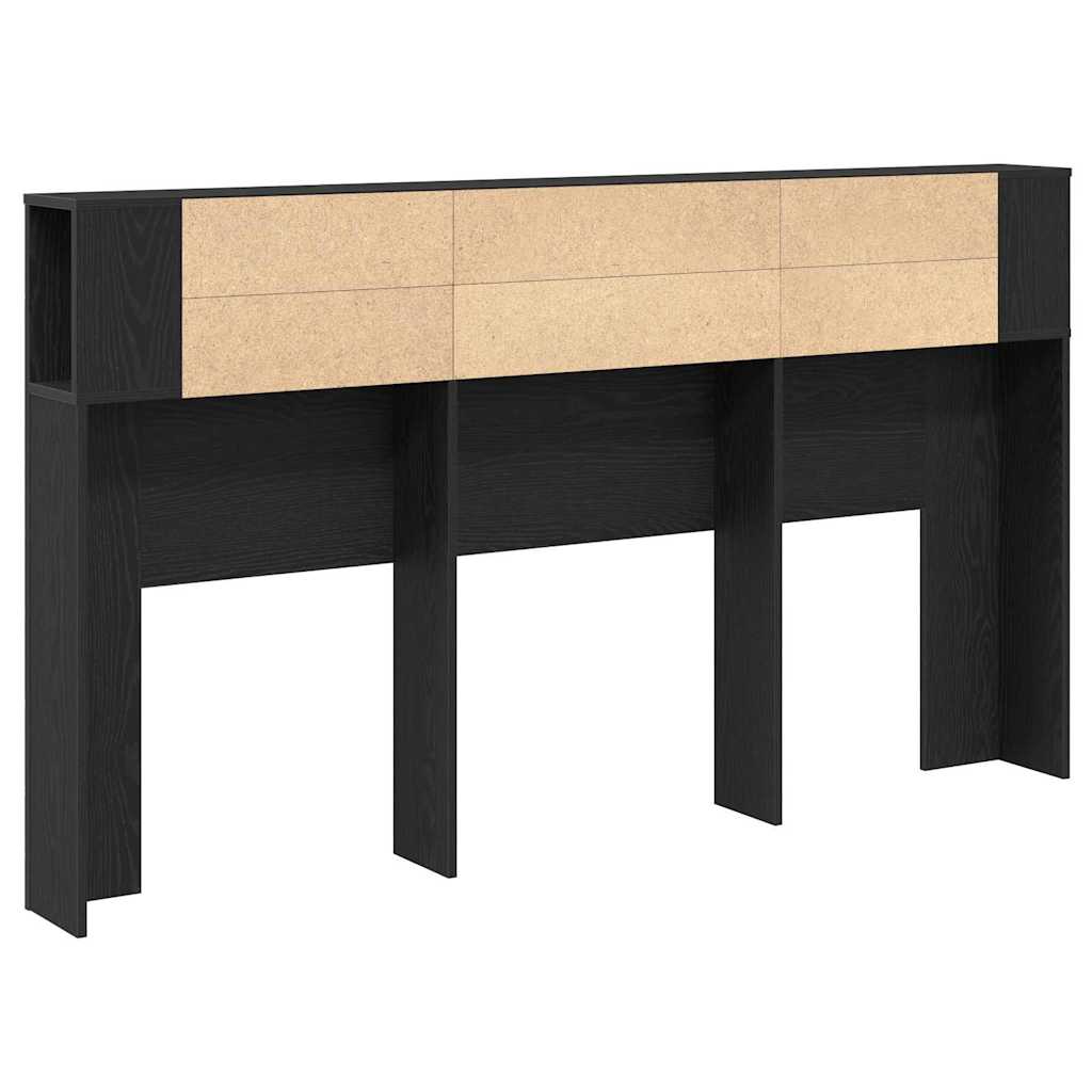 Cabeceira com Armário Carvalho preto 180 x 18.5 x 102.5 cm