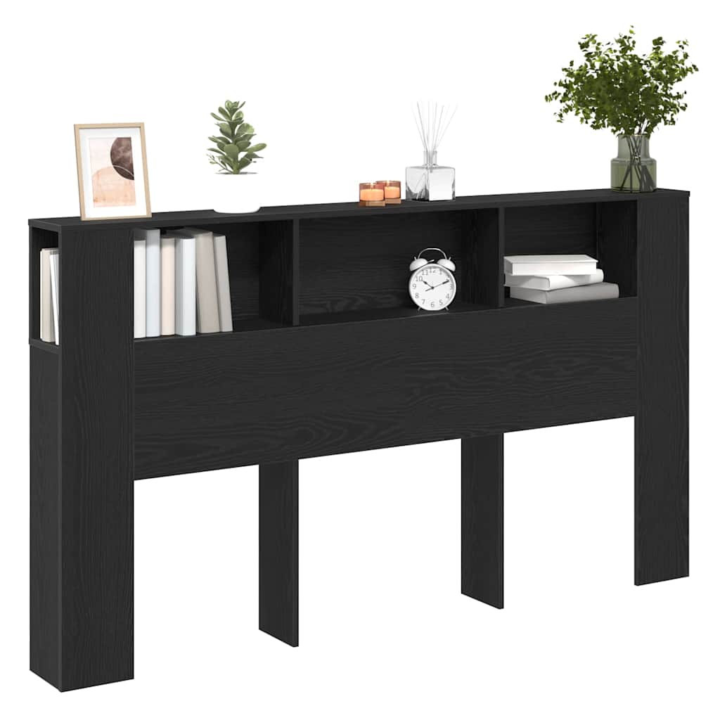Cabeceira com Armário Carvalho preto 180 x 18.5 x 102.5 cm