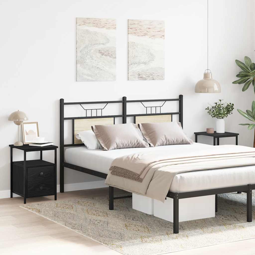 Mesas de cabeceira 2 peças carvalho preto 34x35,5x50 cm madeira projetada