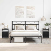 Mesas de cabeceira 2 peças carvalho preto 34x35,5x50 cm madeira projetada