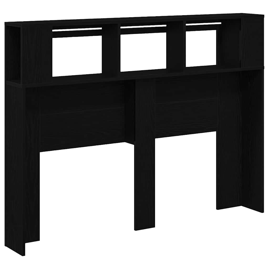Cabeceira LED Carvalho preto 140 x 18,5 x 103,5 cm