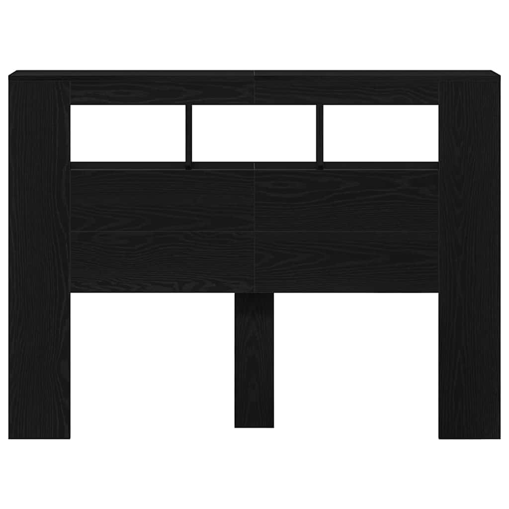 Cabeceira LED Carvalho preto 140 x 18,5 x 103,5 cm