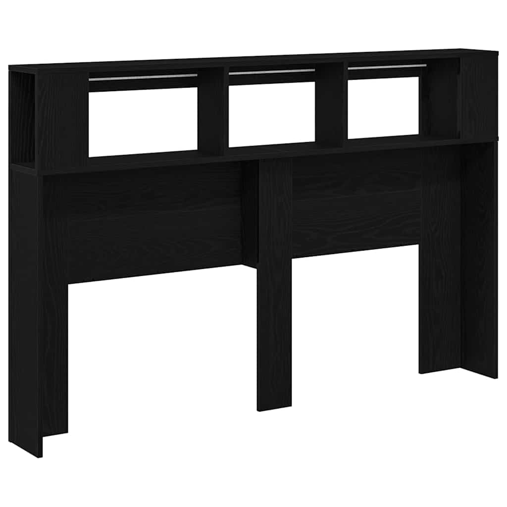 Cabeceira LED Carvalho preto 160 x 18,5 x 103,5 cm