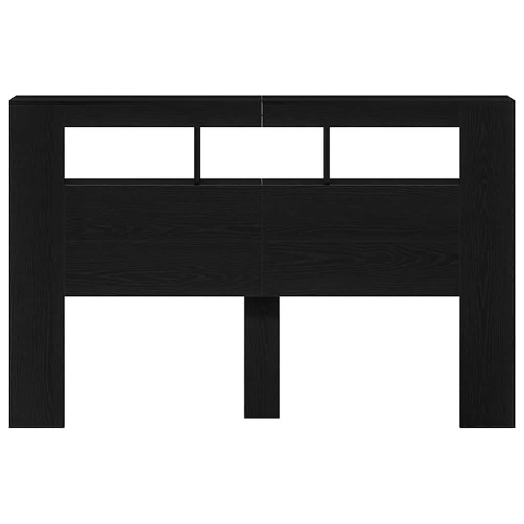 Cabeceira LED Carvalho preto 160 x 18,5 x 103,5 cm