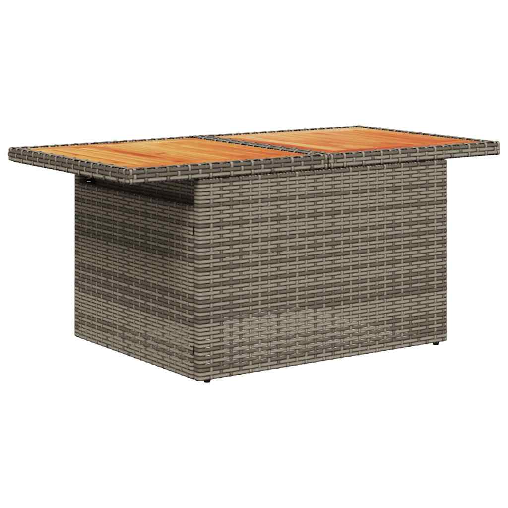 7 pcs conjunto sofás jardim c/ almofadões vime PE/acácia preto