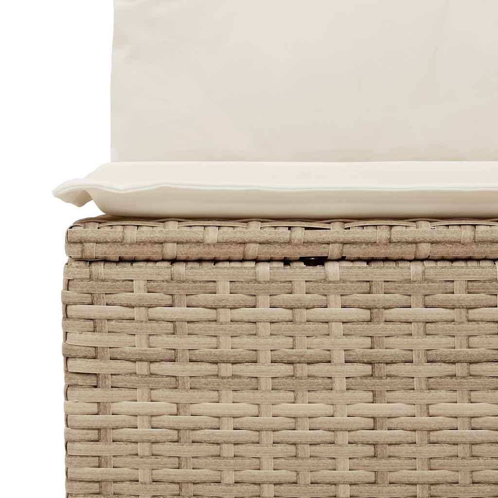 10 pcs conj. sofás p/ jardim c/ almofadões vime PE/acácia bege