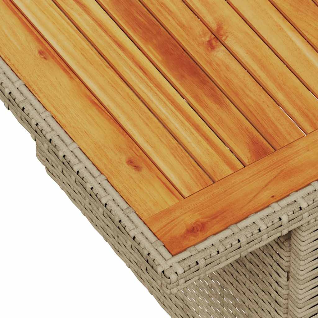 10 pcs conj. sofás p/ jardim c/ almofadões vime PE/acácia bege