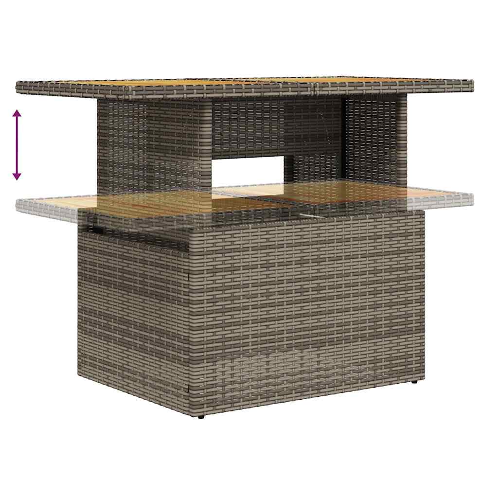 7 pcs conjunto sofás jardim c/ almofadões vime PE/acácia preto