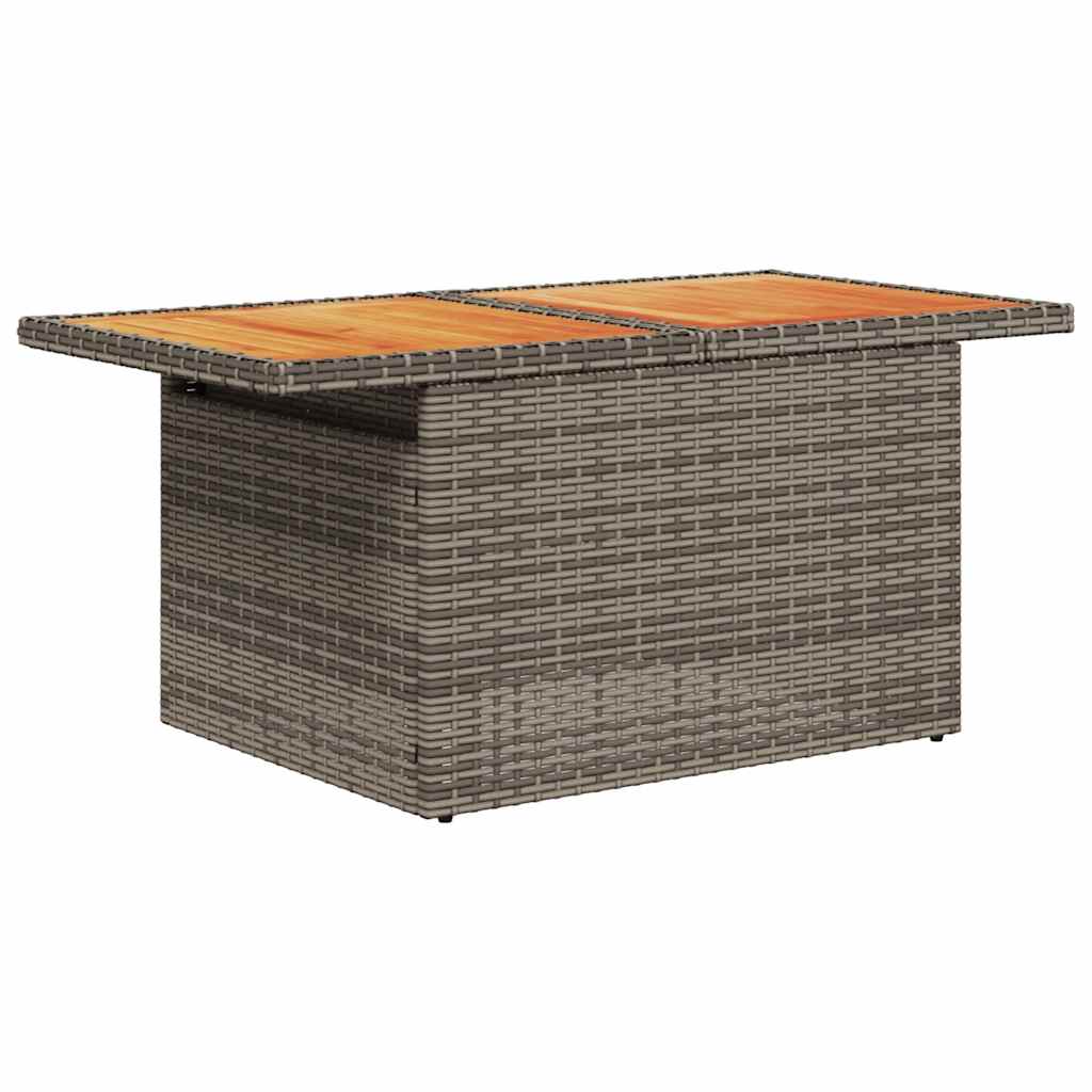 7 pcs conjunto sofás jardim c/ almofadões vime PE/acácia preto