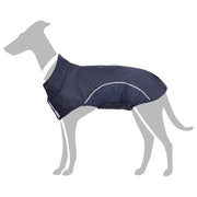 Capa de chuva para cães com tiras reflectoras azul-marinho 4XL