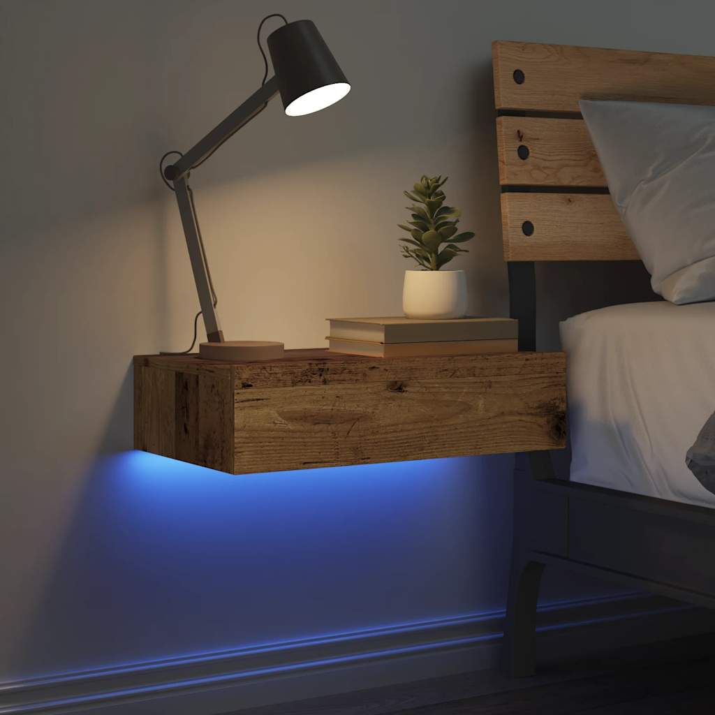 Mesa de cabeceira madeira velha 60x35 cm madeira engenharia