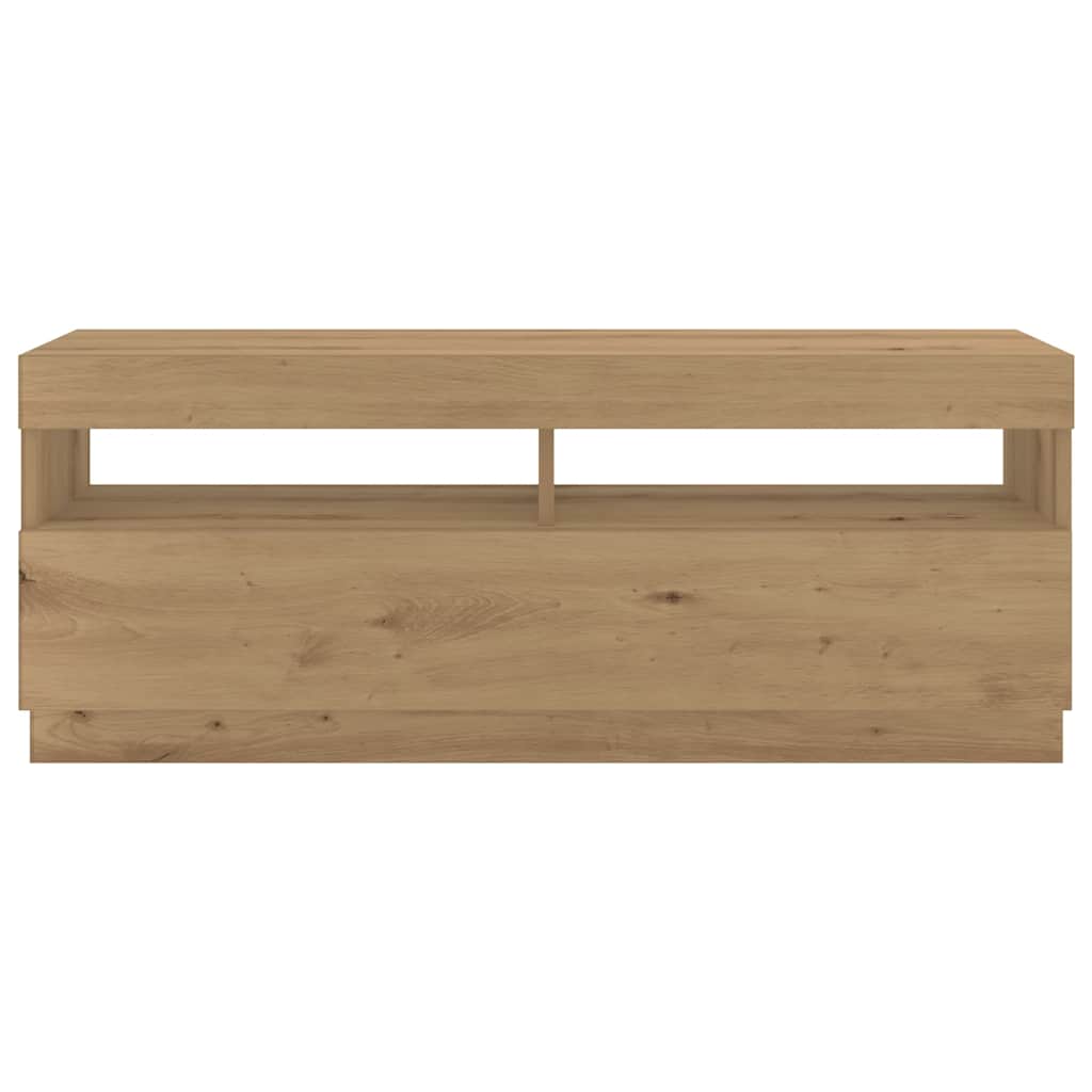 Móvel de TV com luzes LED derivados madeira carvalho artisiano