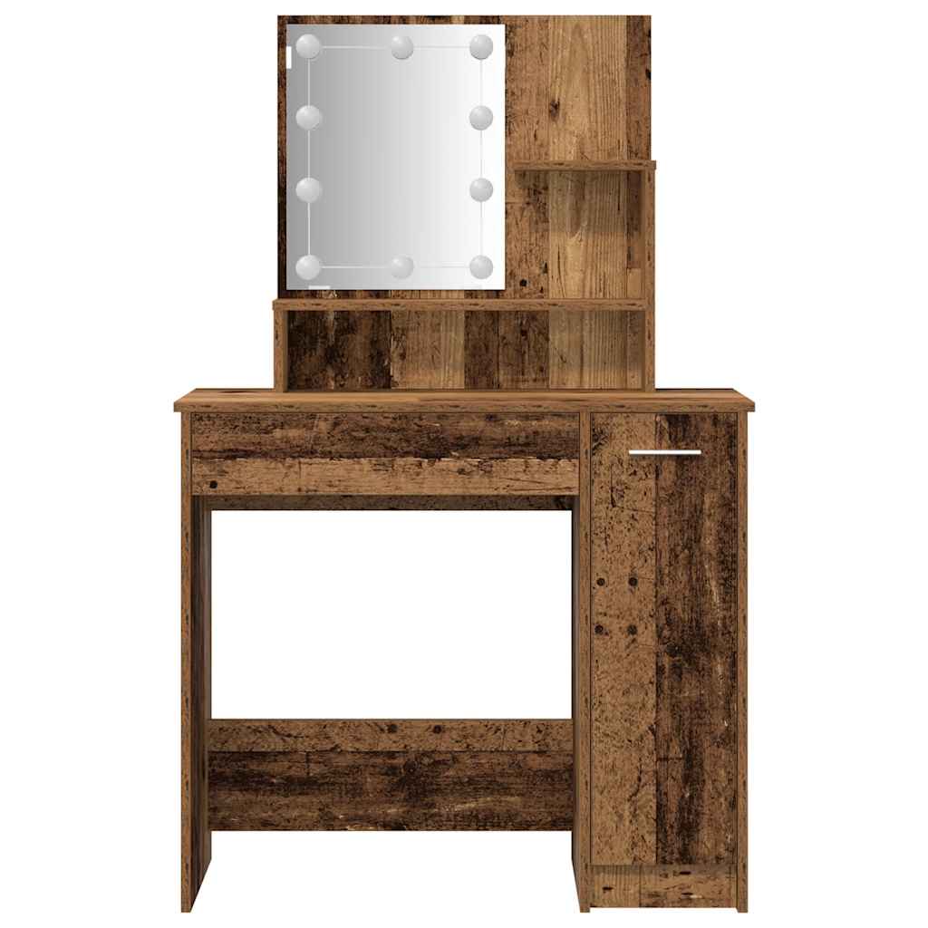 Conjunto toucador com luzes LED derivados madeira madeira velha