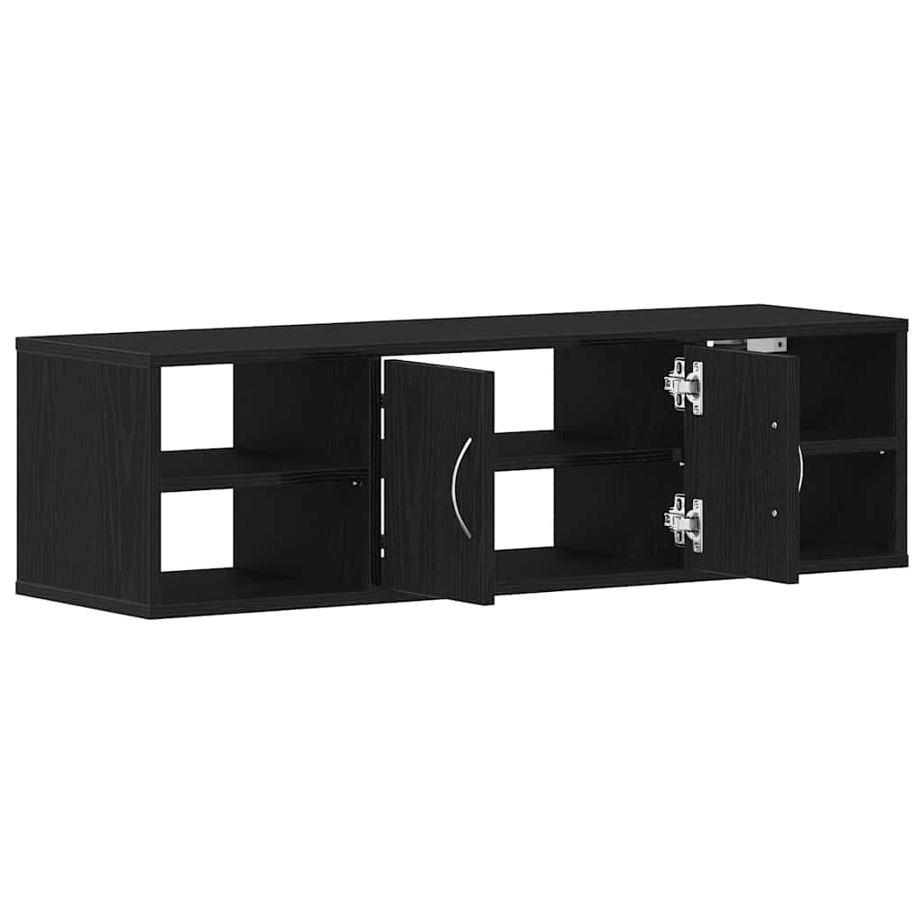 Prateleira de Parede com porta Carvalho preto 140 x 41 x 75 cm