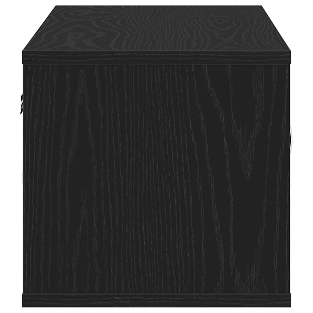 Prateleira de Parede com porta Carvalho preto 140 x 41 x 75 cm