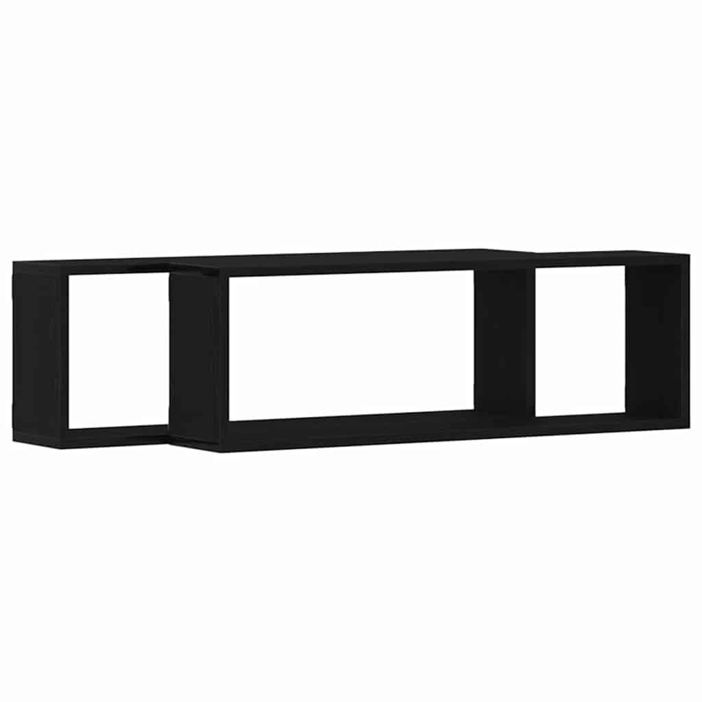Prateleira de Parede 2 pcs Carvalho Preto 80 x 15 x 26 cm