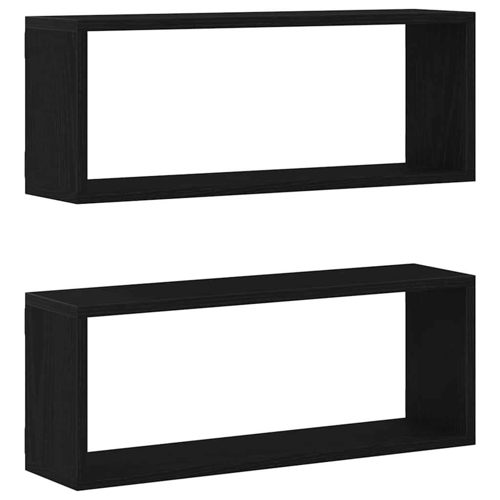 Prateleiras de Parede 2 pcs Carvalho preto 60 x 15 x 23 cm
