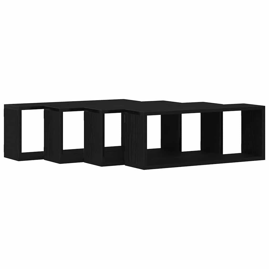 Prateleiras de Parede 4 pcs Carvalho preto 60 x 15 x 23 cm