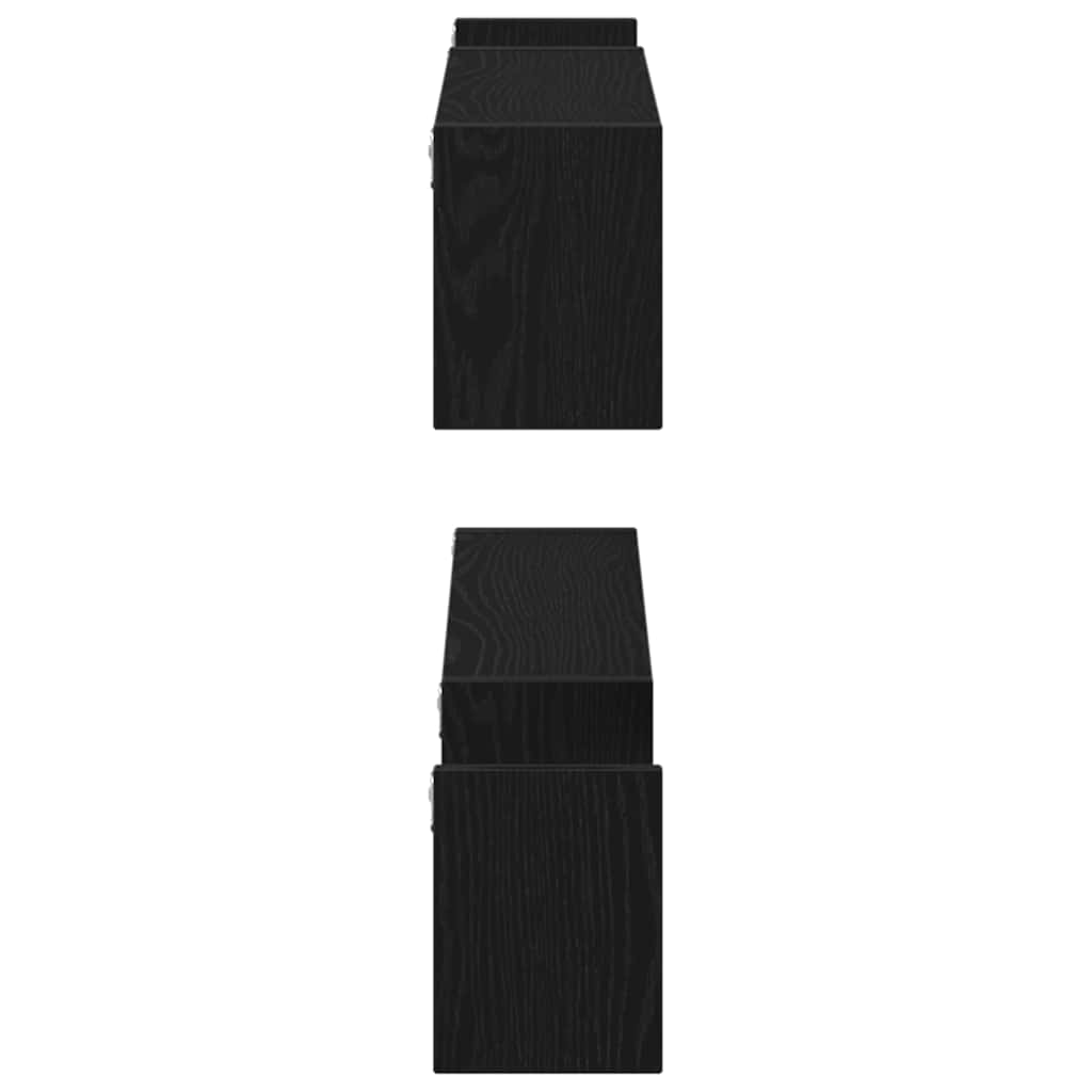 Prateleira de Parede 2 pcs Carvalho preto 100 x 15 x 20 cm