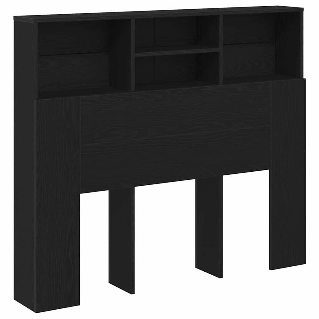 Cabeceira com Armário Carvalho Preto 120 x 19 x 103.5 cm