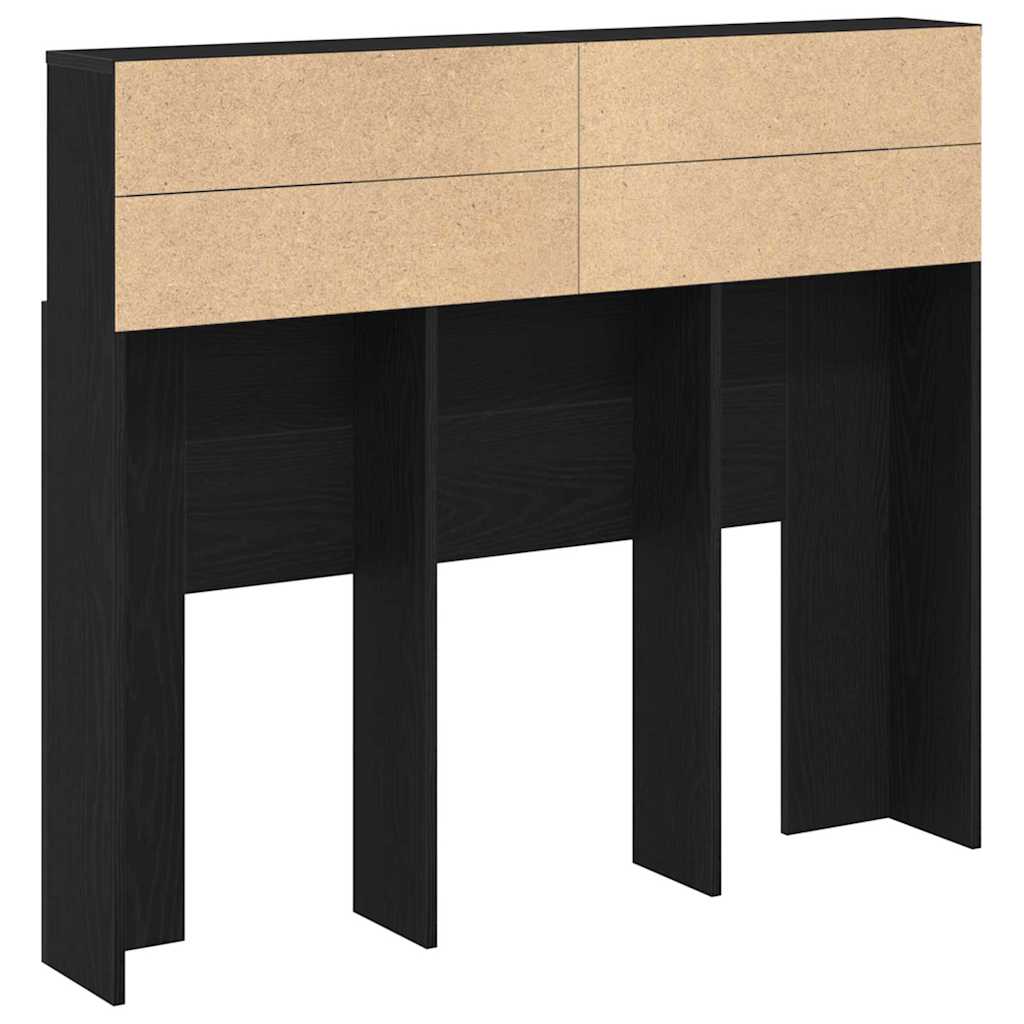 Cabeceira com Armário Carvalho Preto 120 x 19 x 103.5 cm