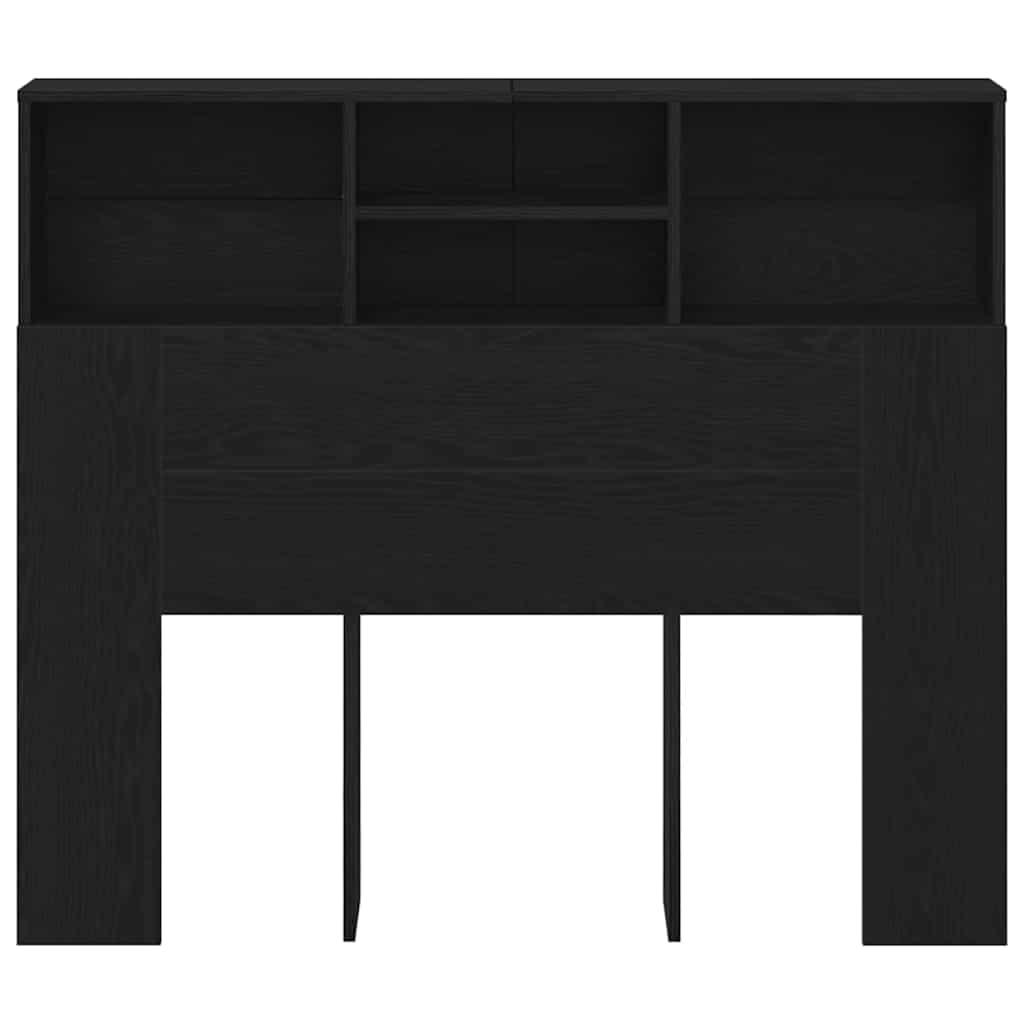 Cabeceira com Armário Carvalho Preto 120 x 19 x 103.5 cm