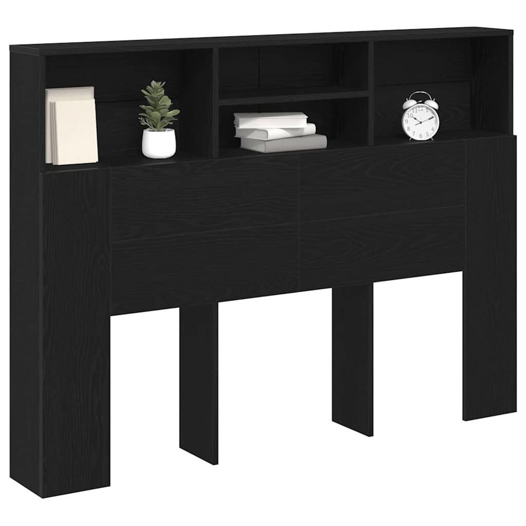 Cabeceira com Armário Carvalho preto 140 x 19 x 103.5 cm