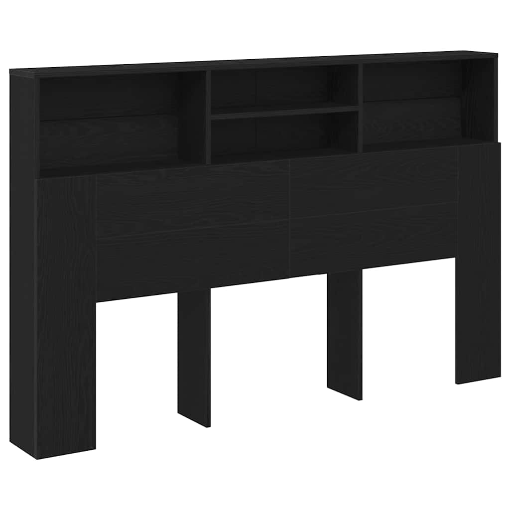 Cabeceira com Armário Carvalho preto 160 x 19 x 103.5 cm