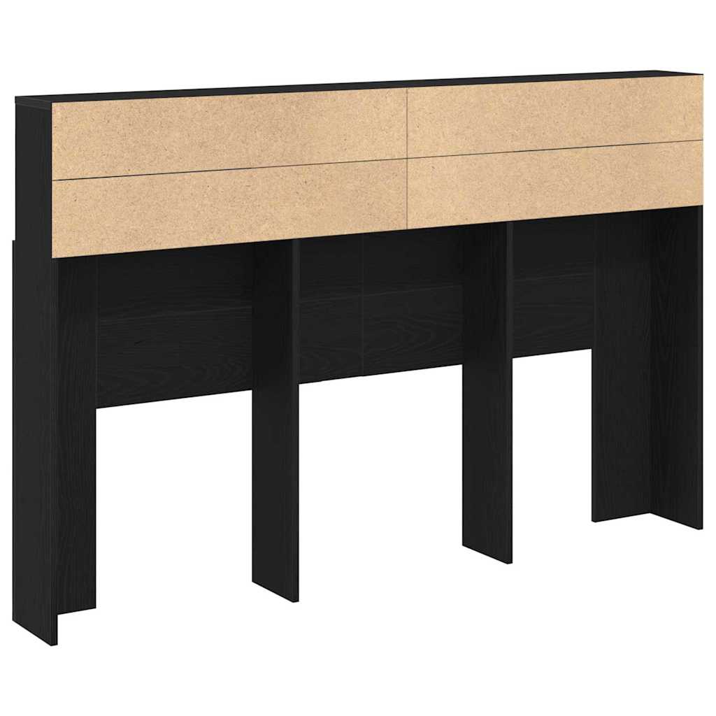 Cabeceira com Armário Carvalho preto 160 x 19 x 103.5 cm