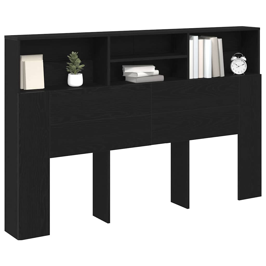 Cabeceira com Armário Carvalho preto 160 x 19 x 103.5 cm