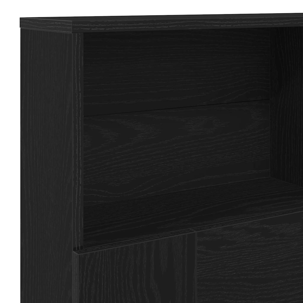 Cabeceira com Armário Carvalho preto 180 x 19 x 103.5 cm