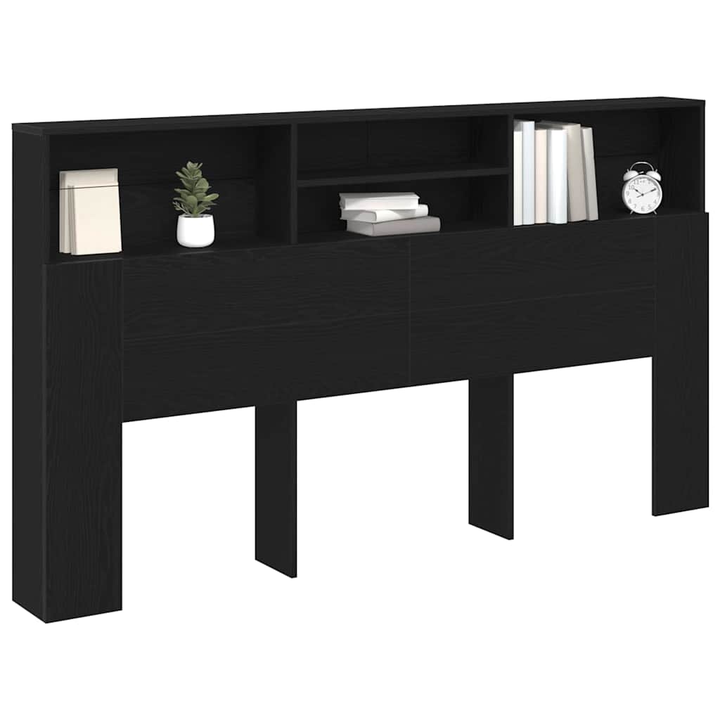 Cabeceira com Armário Carvalho preto 180 x 19 x 103.5 cm