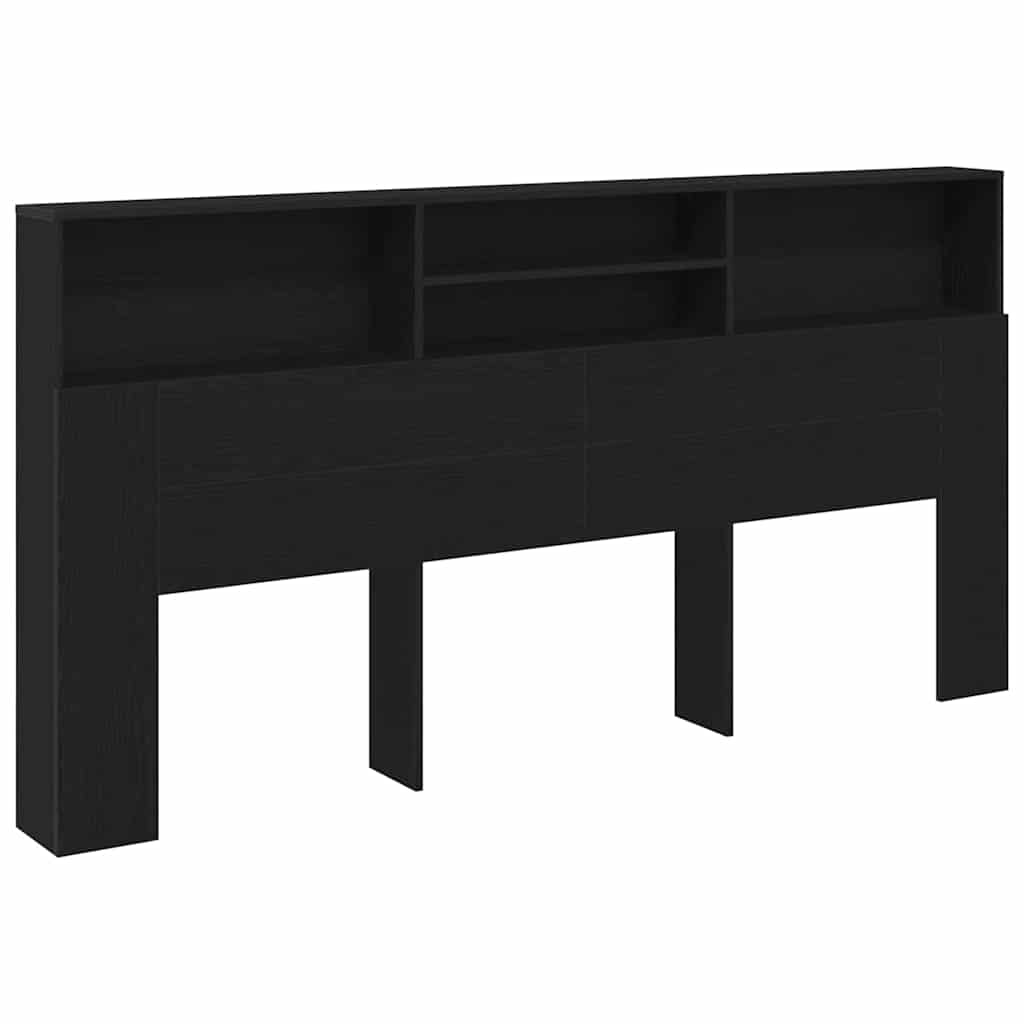 Cabeceira com Armário Carvalho preto 200 x 19 x 103.5 cm