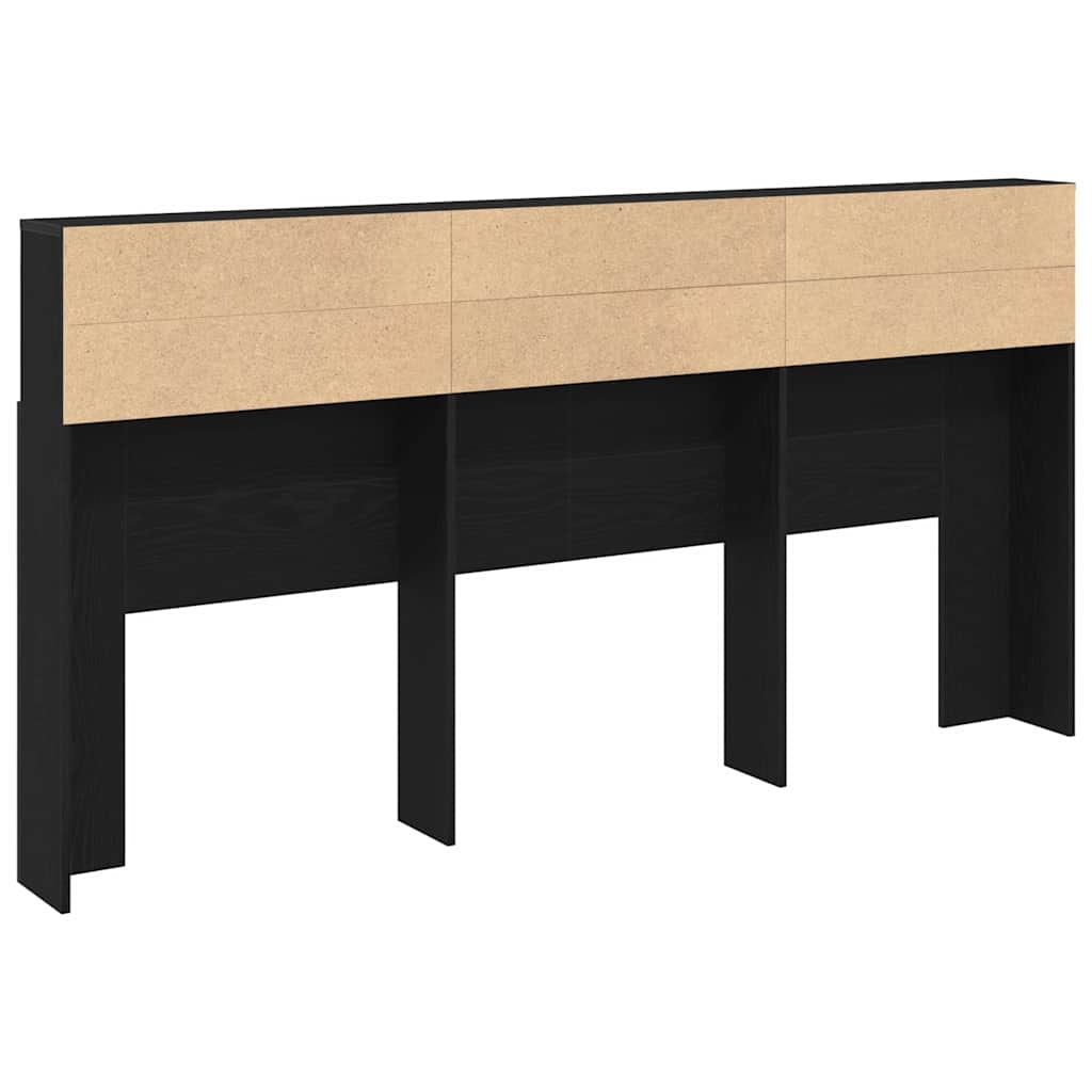 Cabeceira com Armário Carvalho preto 200 x 19 x 103.5 cm