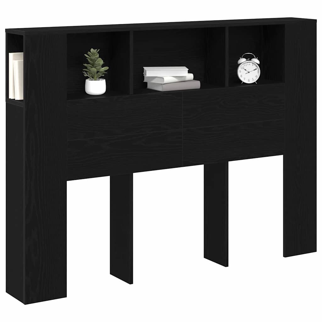 Cabeceira com Armário Carvalho preto 140 x 19 x 104.5 cm