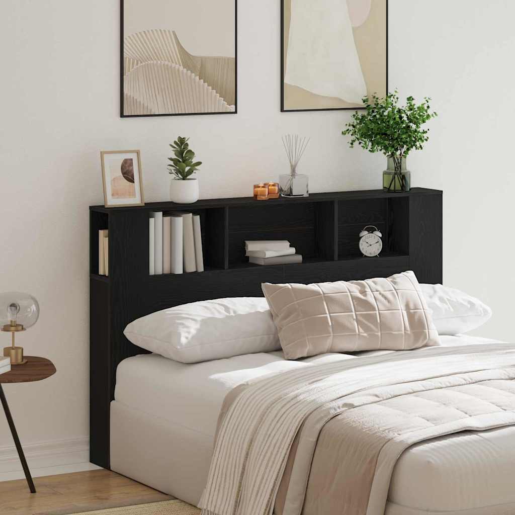 Cabeceira com Armário Carvalho preto 160 x 19 x 104.5 cm