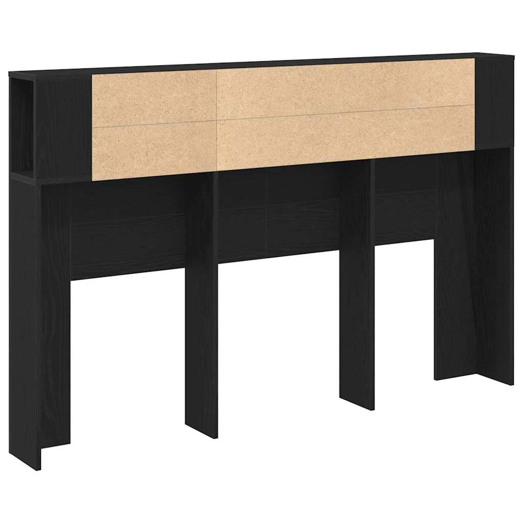 Cabeceira com Armário Carvalho preto 160 x 19 x 104.5 cm