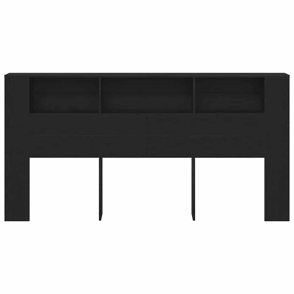 Cabeceira com Armário Carvalho preto 200 x 18,5 x 104,5 cm