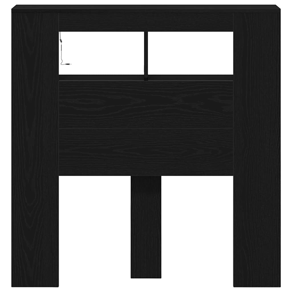 Cabeceira LED Carvalho preto 100 x 18.5 x 103.5 cm