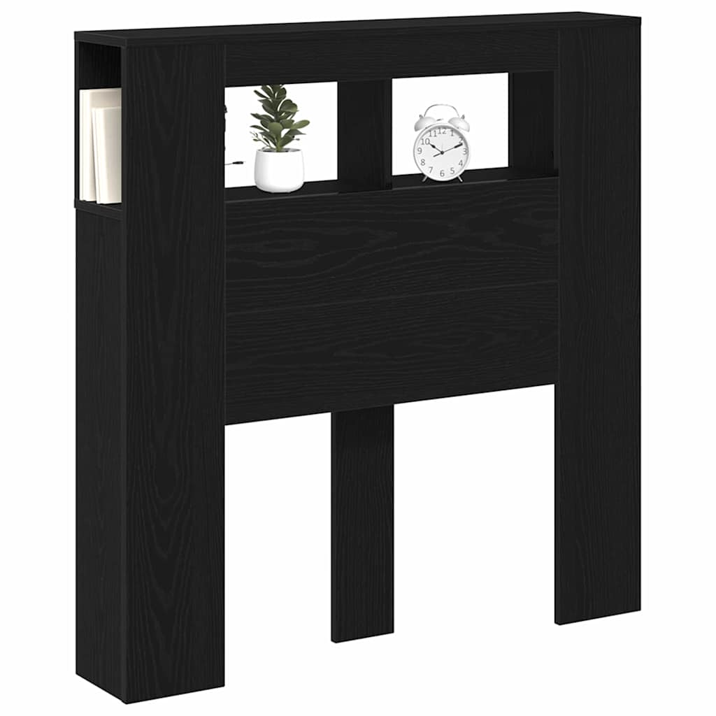 Cabeceira LED Carvalho preto 100 x 18.5 x 103.5 cm