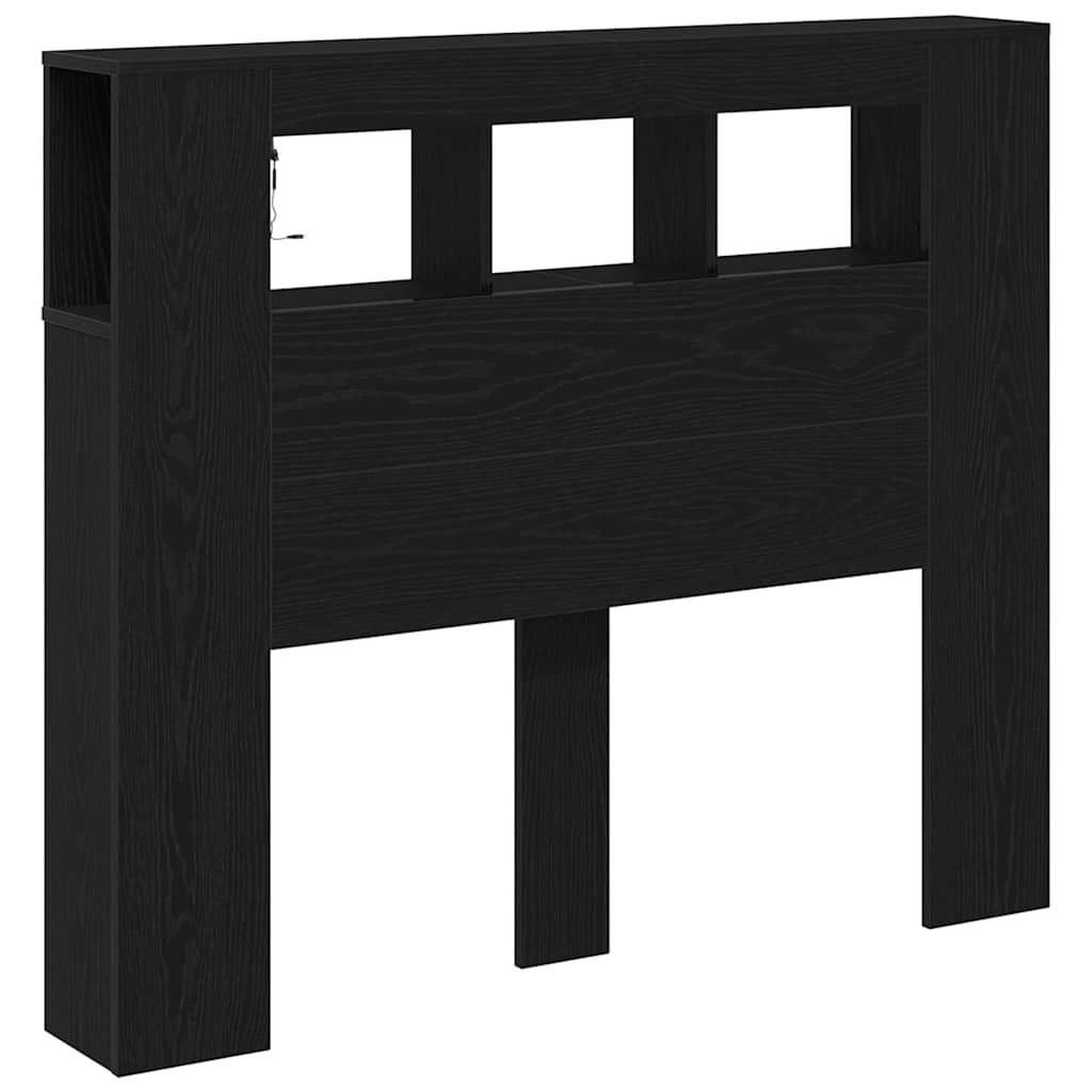 Cabeceira LED Carvalho preto 120 x 18.5 x 103.5 cm