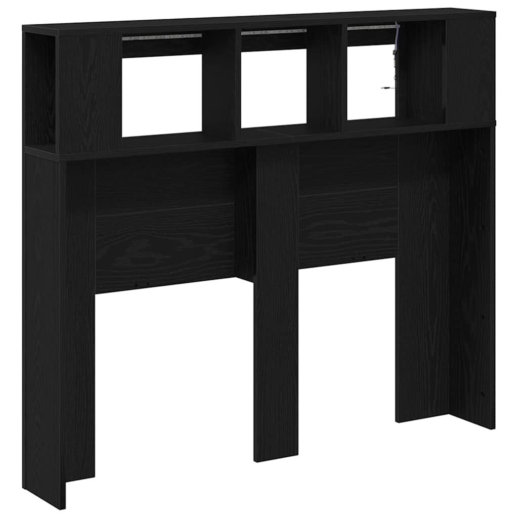 Cabeceira LED Carvalho preto 120 x 18.5 x 103.5 cm