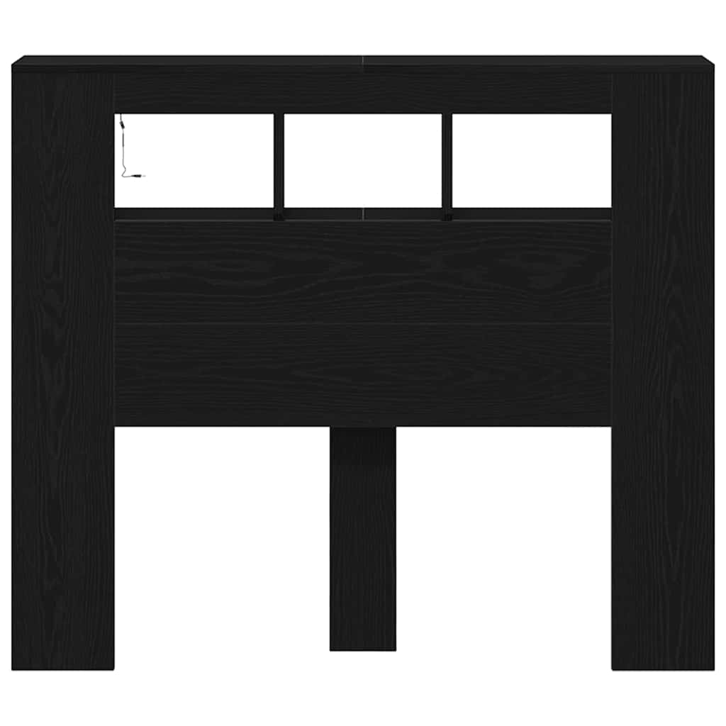 Cabeceira LED Carvalho preto 120 x 18.5 x 103.5 cm