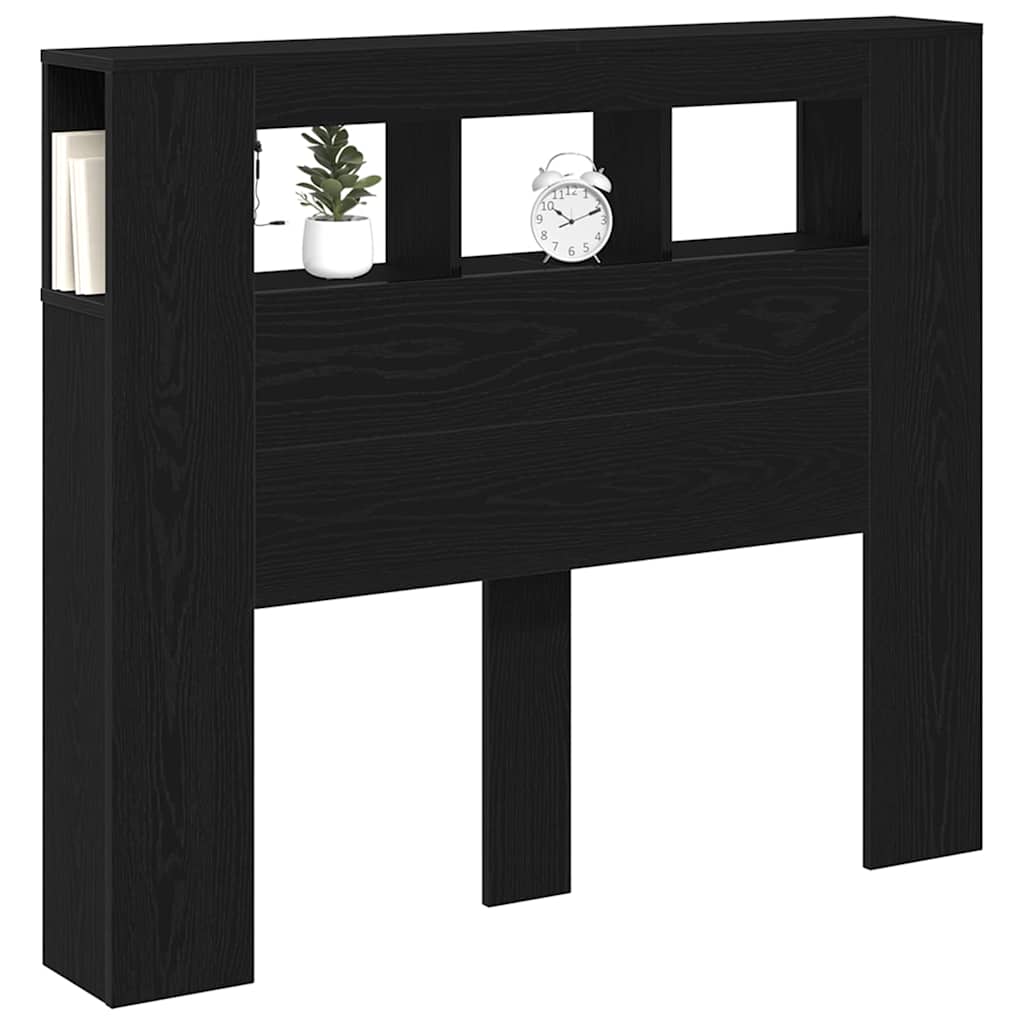 Cabeceira LED Carvalho preto 120 x 18.5 x 103.5 cm