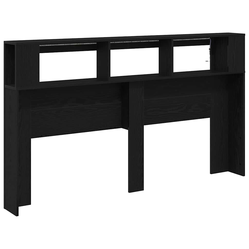 Cabeceira LED Carvalho preto 180 x 18.5 x 103.5 cm