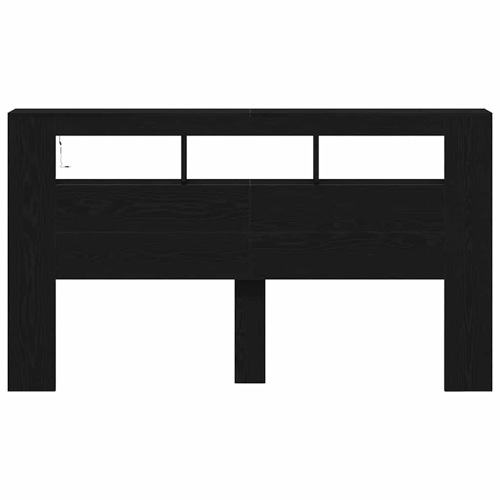 Cabeceira LED Carvalho preto 180 x 18.5 x 103.5 cm