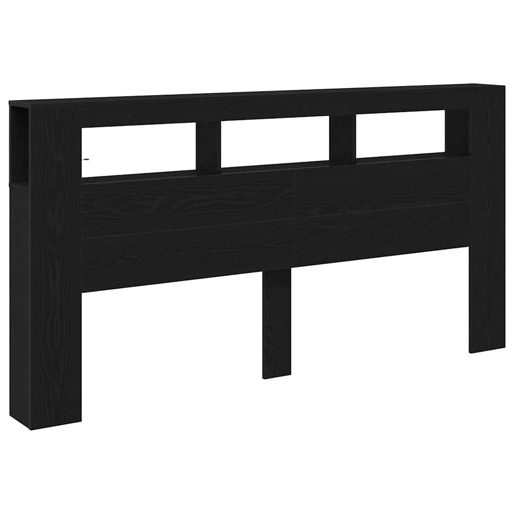 Cabeceira LED Carvalho preto 200 x 18.5 x 103.5 cm