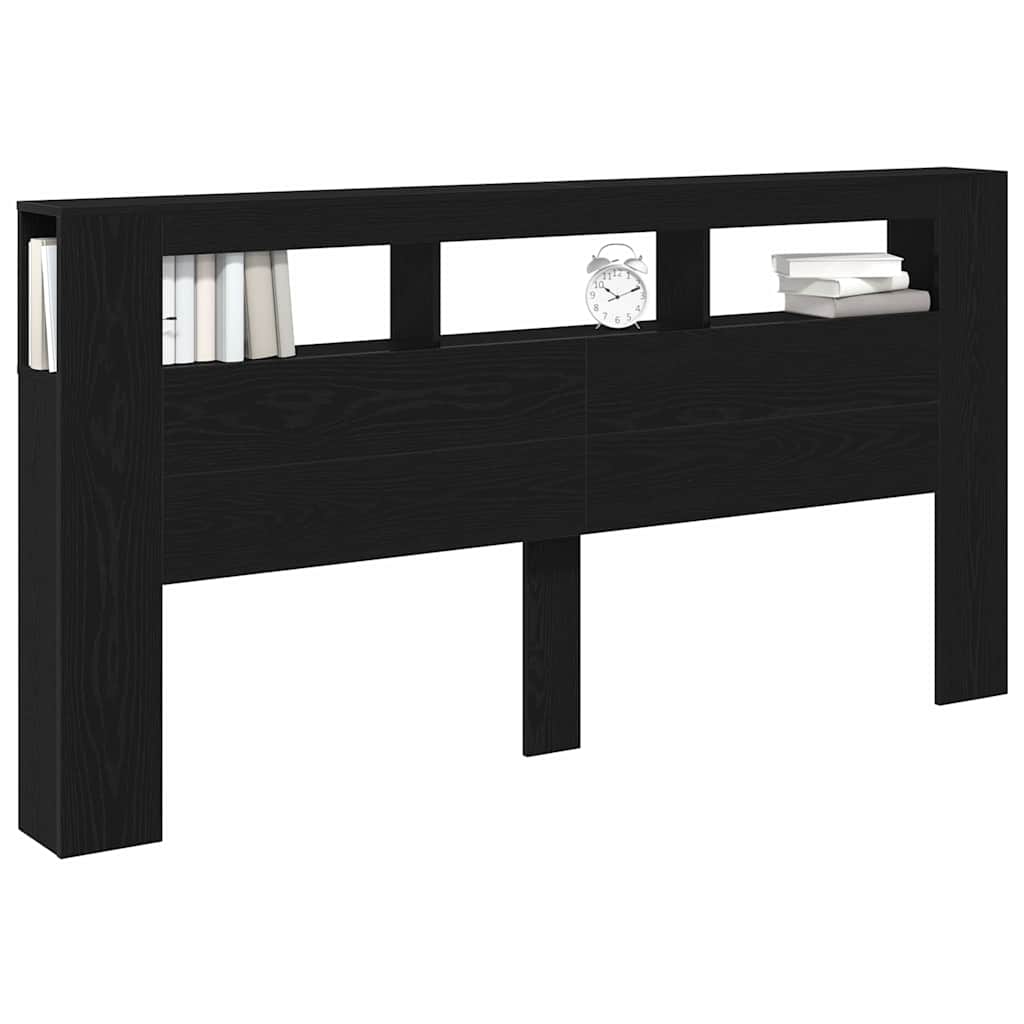 Cabeceira LED Carvalho preto 200 x 18.5 x 103.5 cm