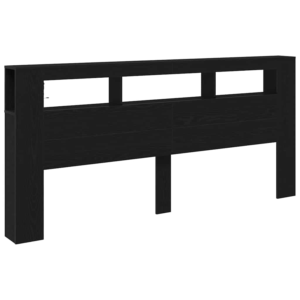 Cabeceira LED Carvalho preto 220 x 18.5 x 103.5 cm
